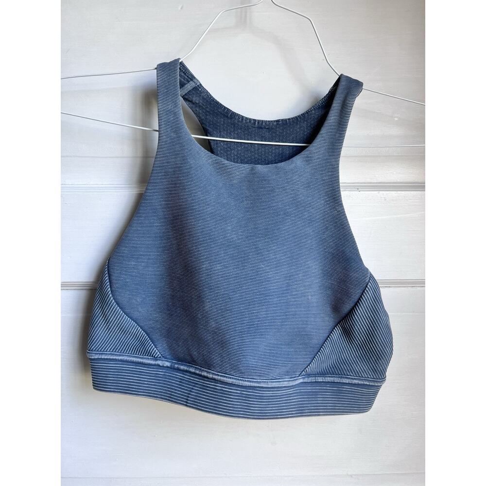 Lululemon Bob and Weave Bra Luxtreme Washed Denim Blue W2BELS Women's Size 6